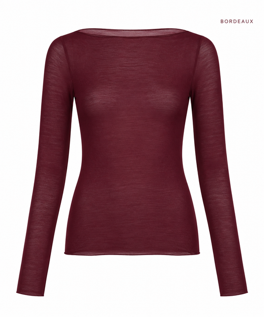 cashmere longsleeve met boothals