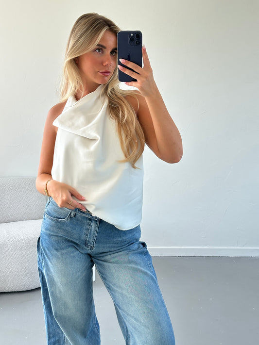 Livia Halter top Ecru