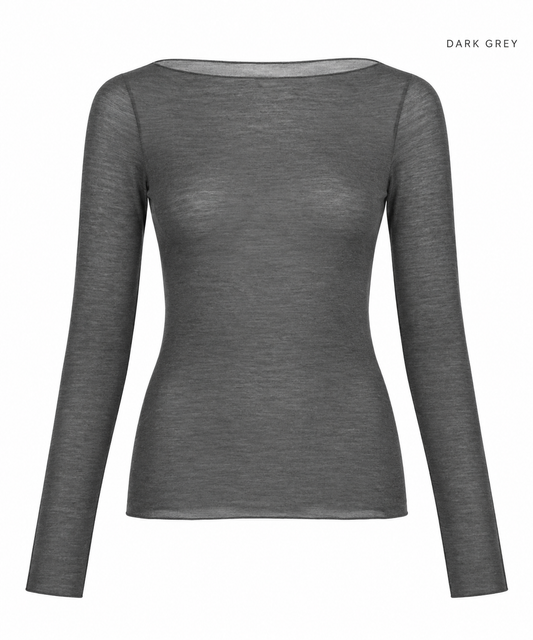 cashmere longsleeve met boothals