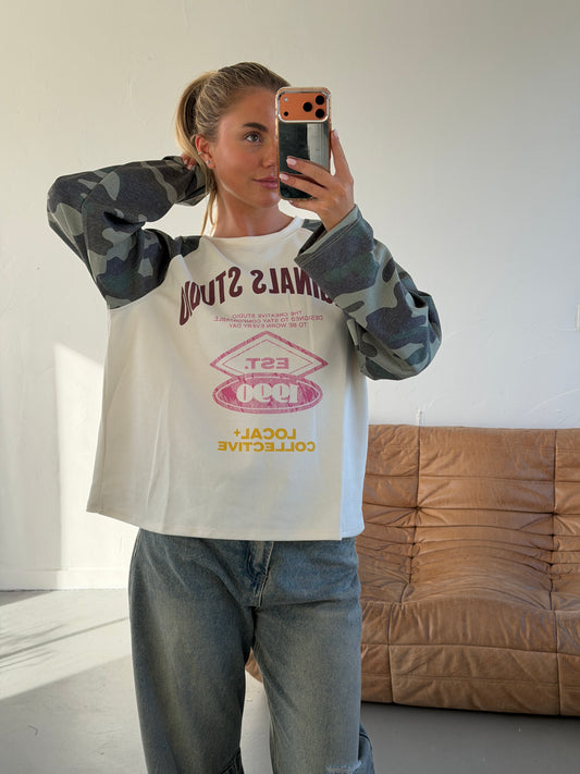 Fay longsleeve Army Roze