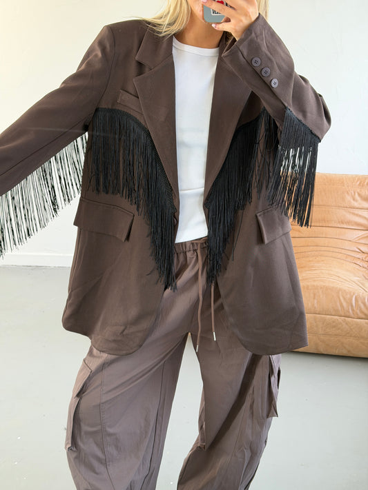 Demi Fringe blazer