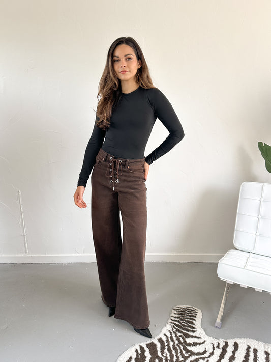 Jacky veter straight leg jeans bruin