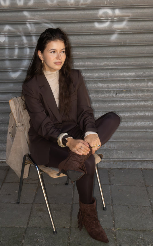 Meg Fringe laarsje met hak bruin