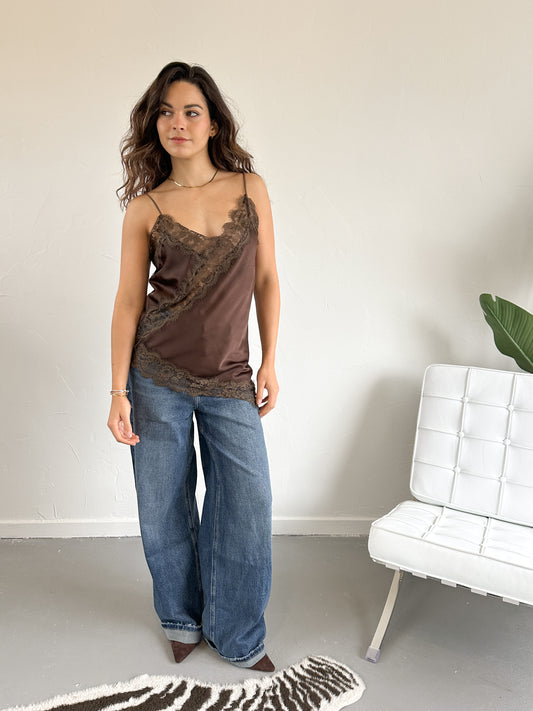 Annelot lace top bruin