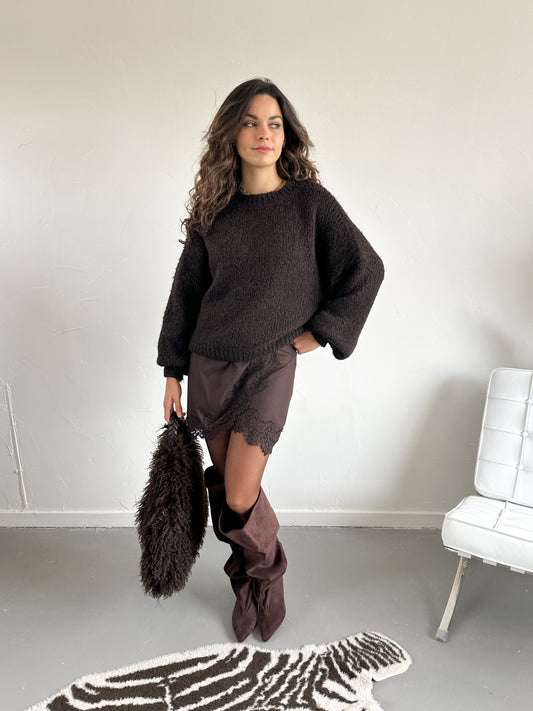 Amy trui donkerbruin