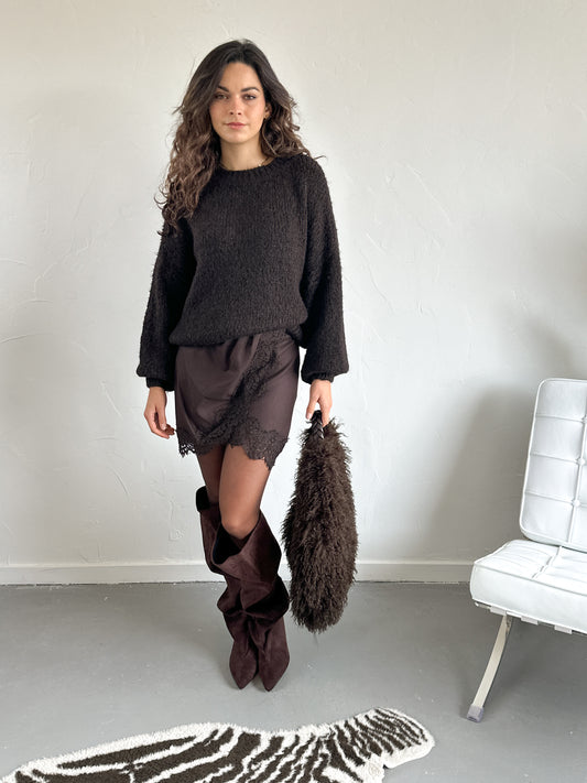 Amy trui donkerbruin