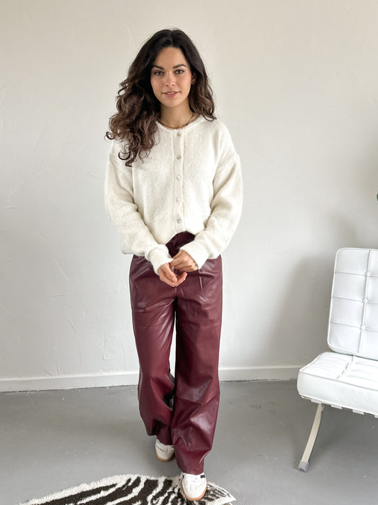 Renee leren broek bordeaux
