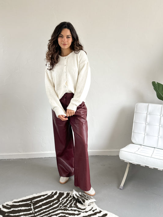 Renee leren broek bordeaux