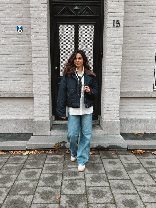 Anne stropdas gestreept zwart