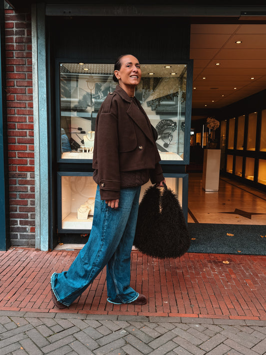 Ayla baggy loose fit jeans donkerblauw