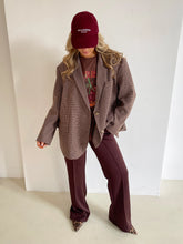 Afbeelding in Gallery-weergave laden, Oversized Dad Blazer Ruit Bordeaux
