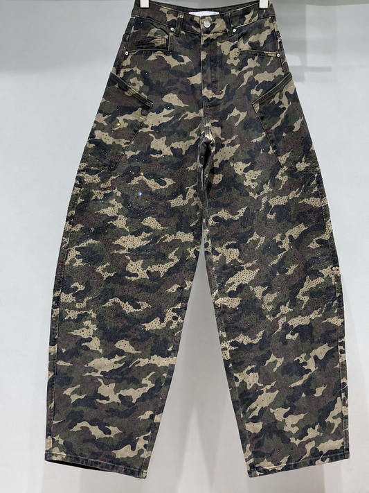 Army Camou glitter ballon jeans