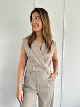Afbeelding in Gallery-weergave laden, Beige Krijtstreep Gilet
