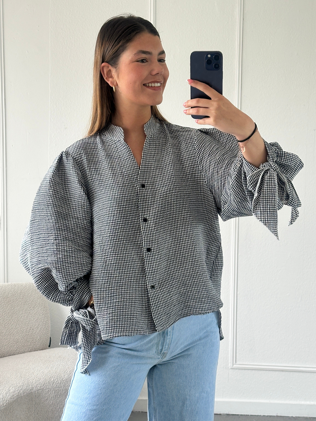 Blauw Gestreepte Blouse