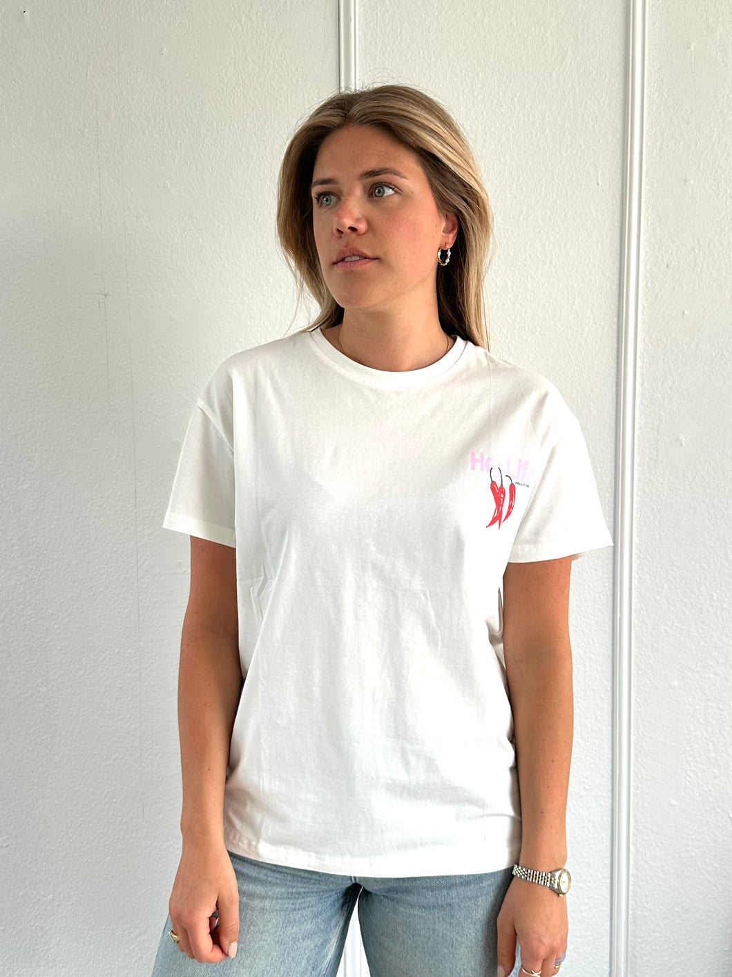 Wit T-Shirt Hot Life