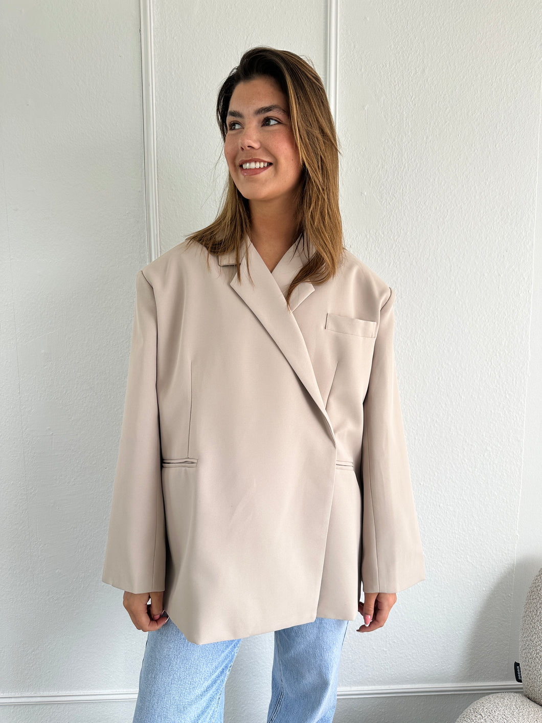 Beige Oversized Blazer