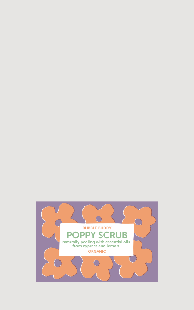 bubble buddy organic poppy scrub