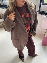 Afbeelding in Gallery-weergave laden, Oversized Dad Blazer Ruit Bordeaux
