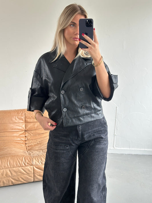 Alice Leather Look blazer kort