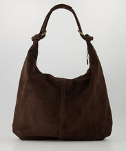 Afbeelding in Gallery-weergave laden, Esmee - Suede - Schoudertas - Donkerbruin
