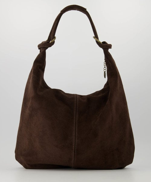 Esmee - Suede - Schoudertas - Donkerbruin