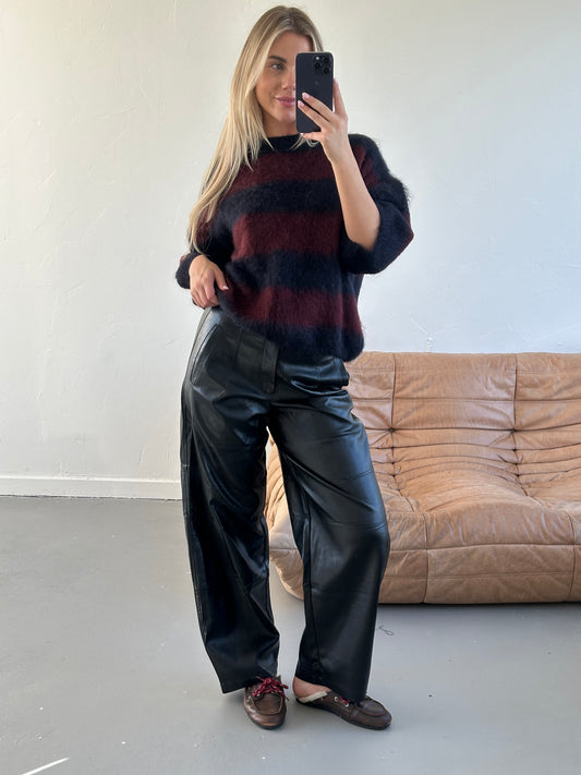 Pip leren broek zwart