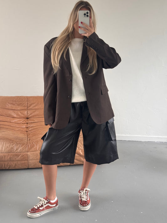 Leather Look Cargo Jort