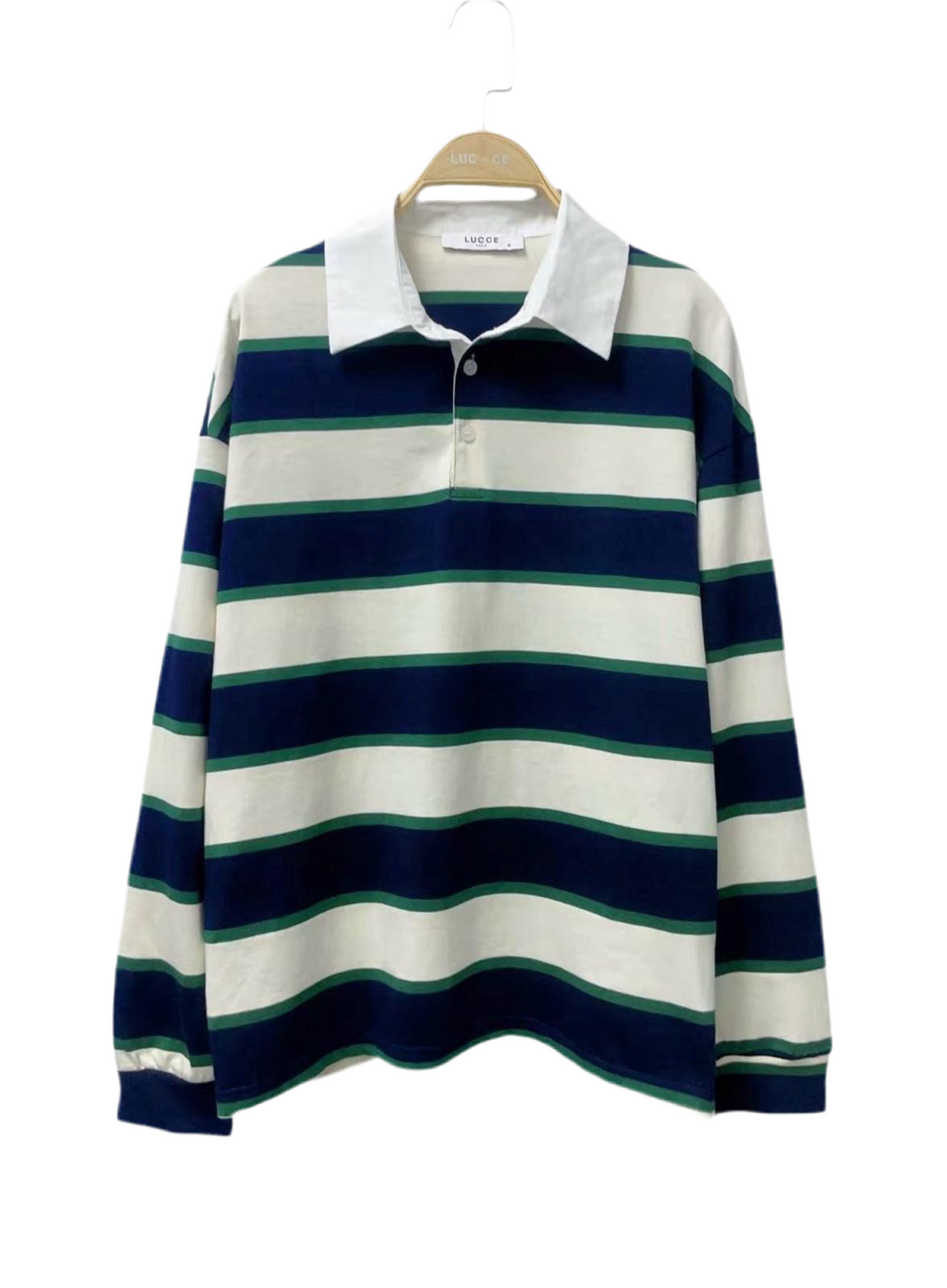 ByHan Polo Sweater Streep Blauw