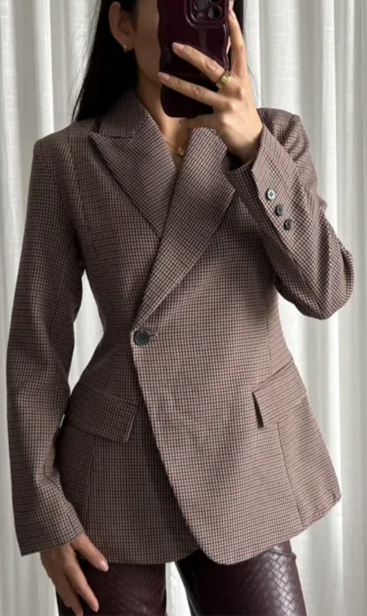 Ruit Blazer burgundy