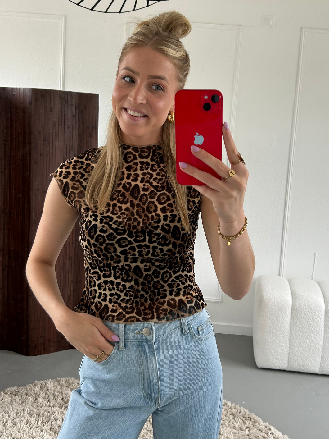 ByHan Mesh leopard top