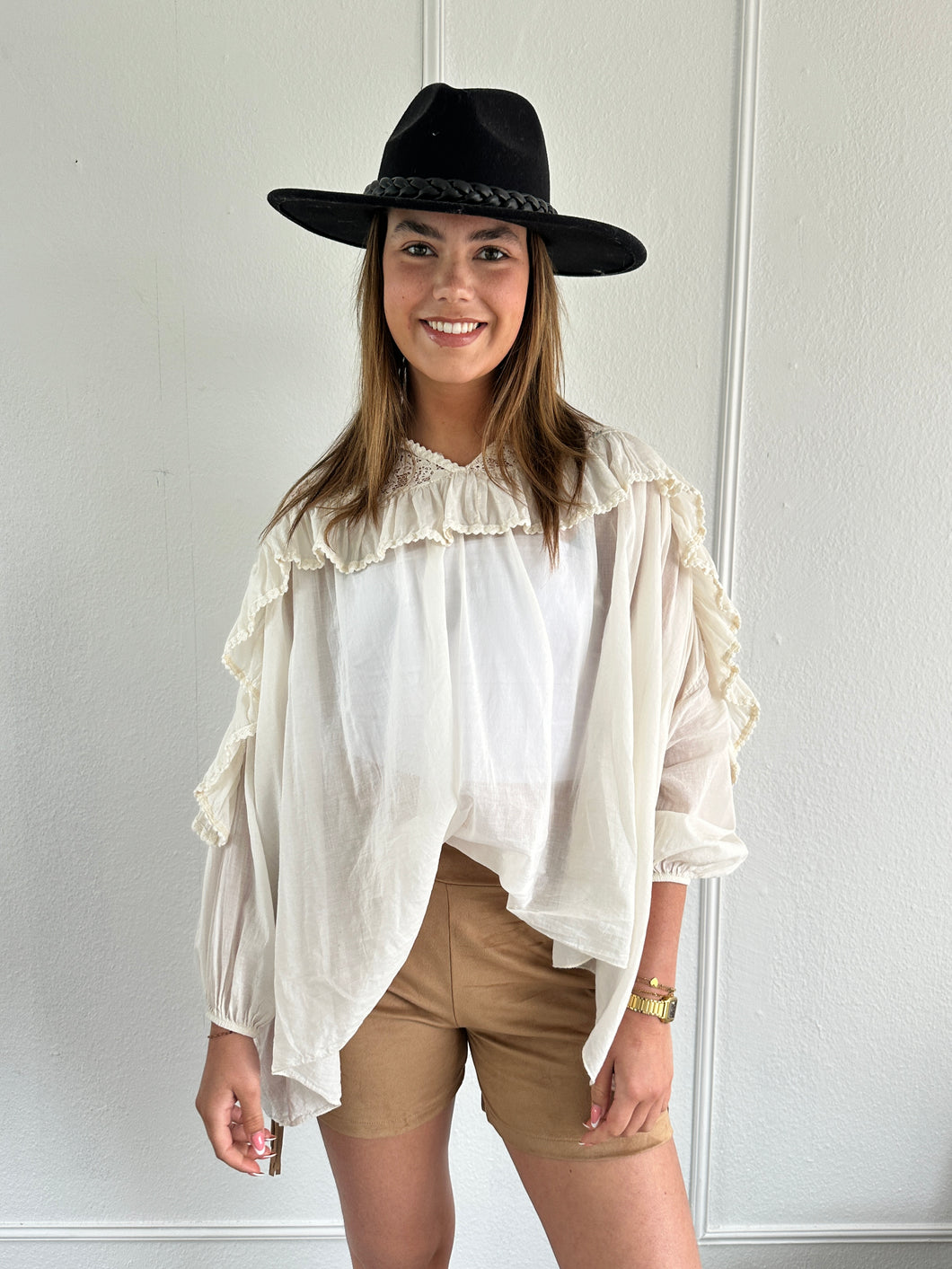 Off White Ibiza Ruffle Blouse
