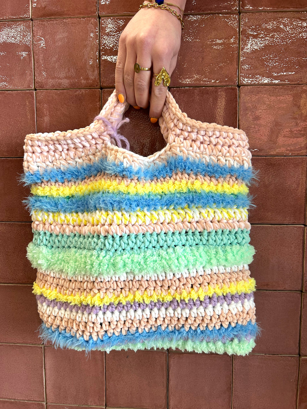 Handmade Crochet Bag Rainbow