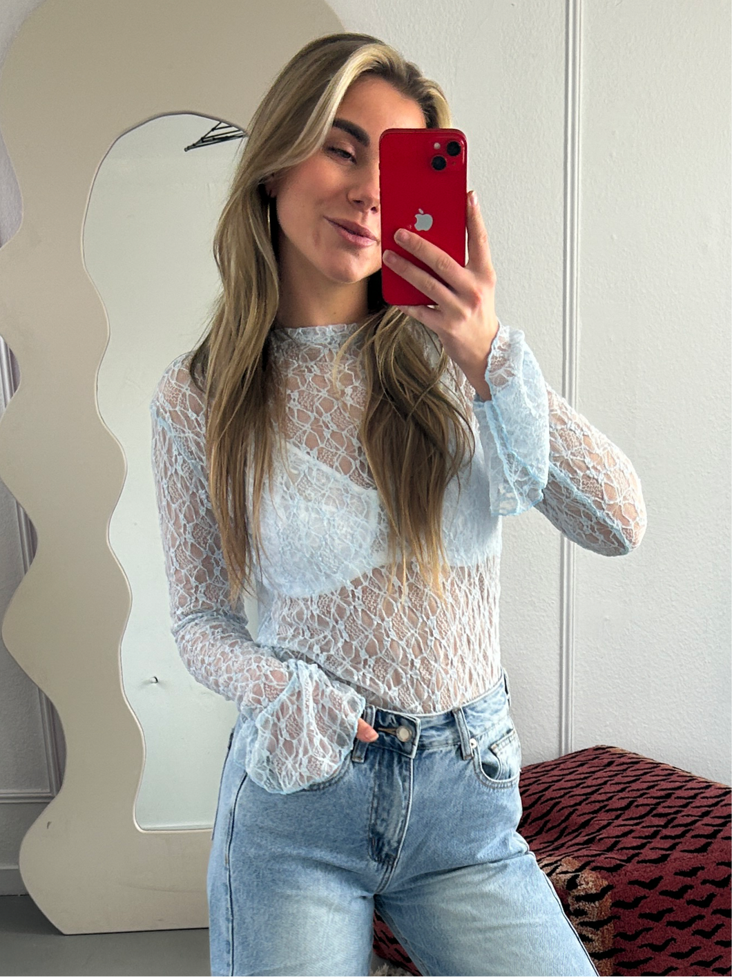 ByHan Mesh top Lichtblauw