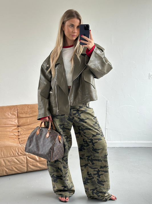 Maythe Leather Look Biker Jacket