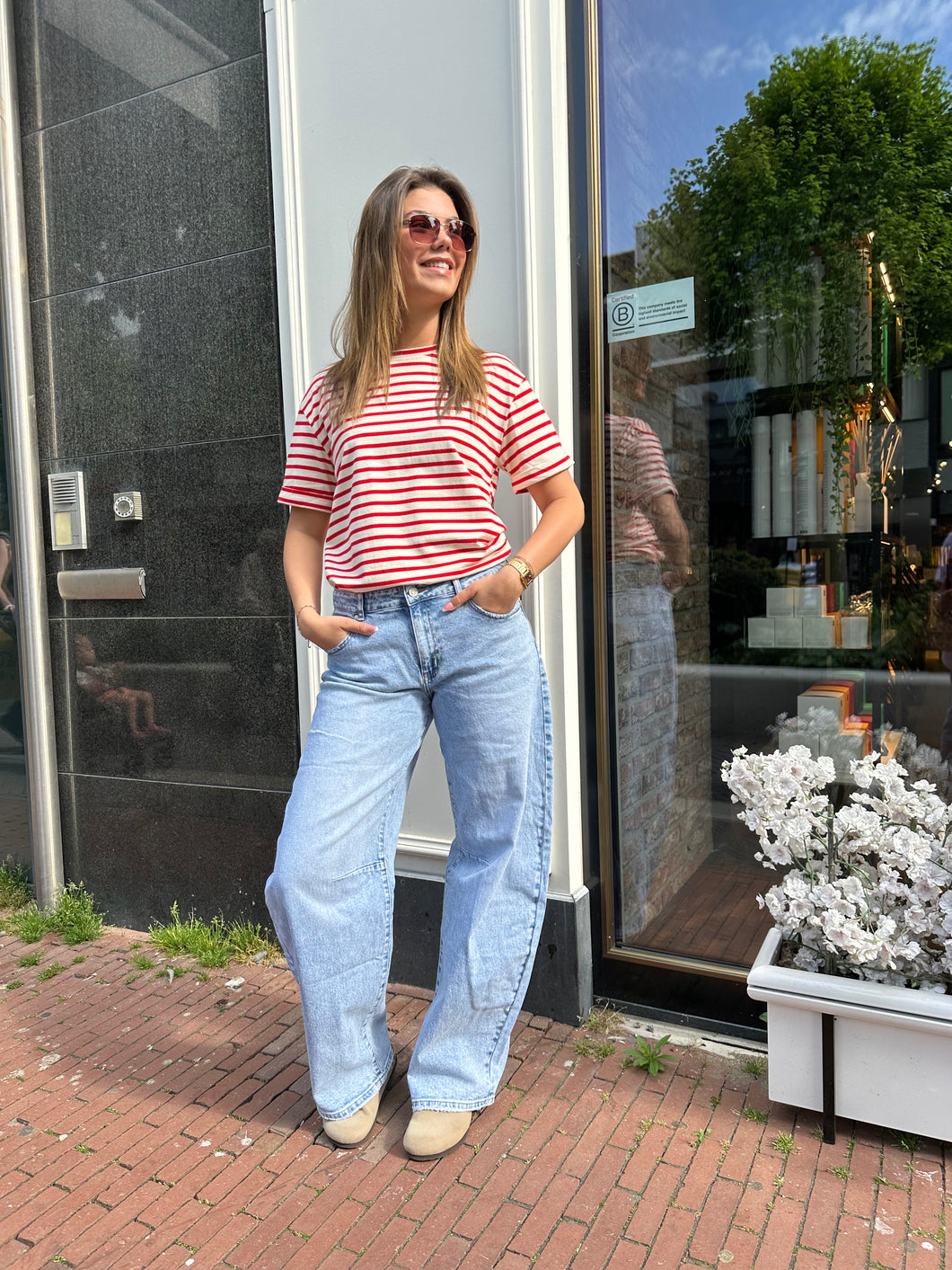 Blauwe Balloon Jeans