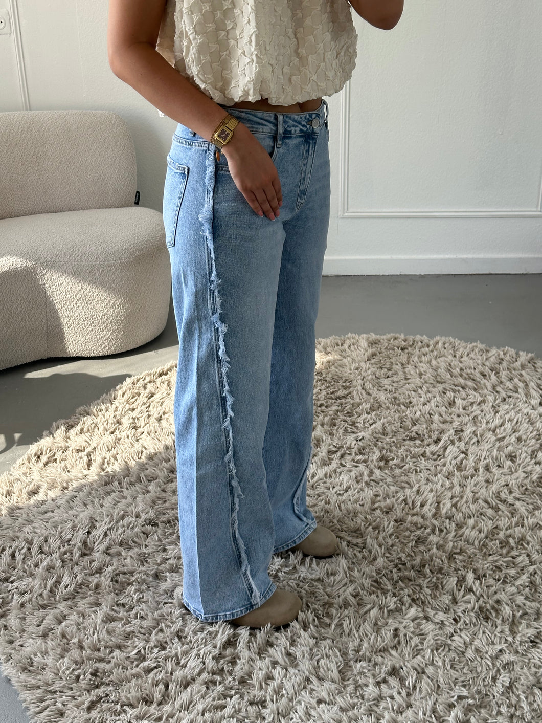 Blauwe Ruffle Jeans