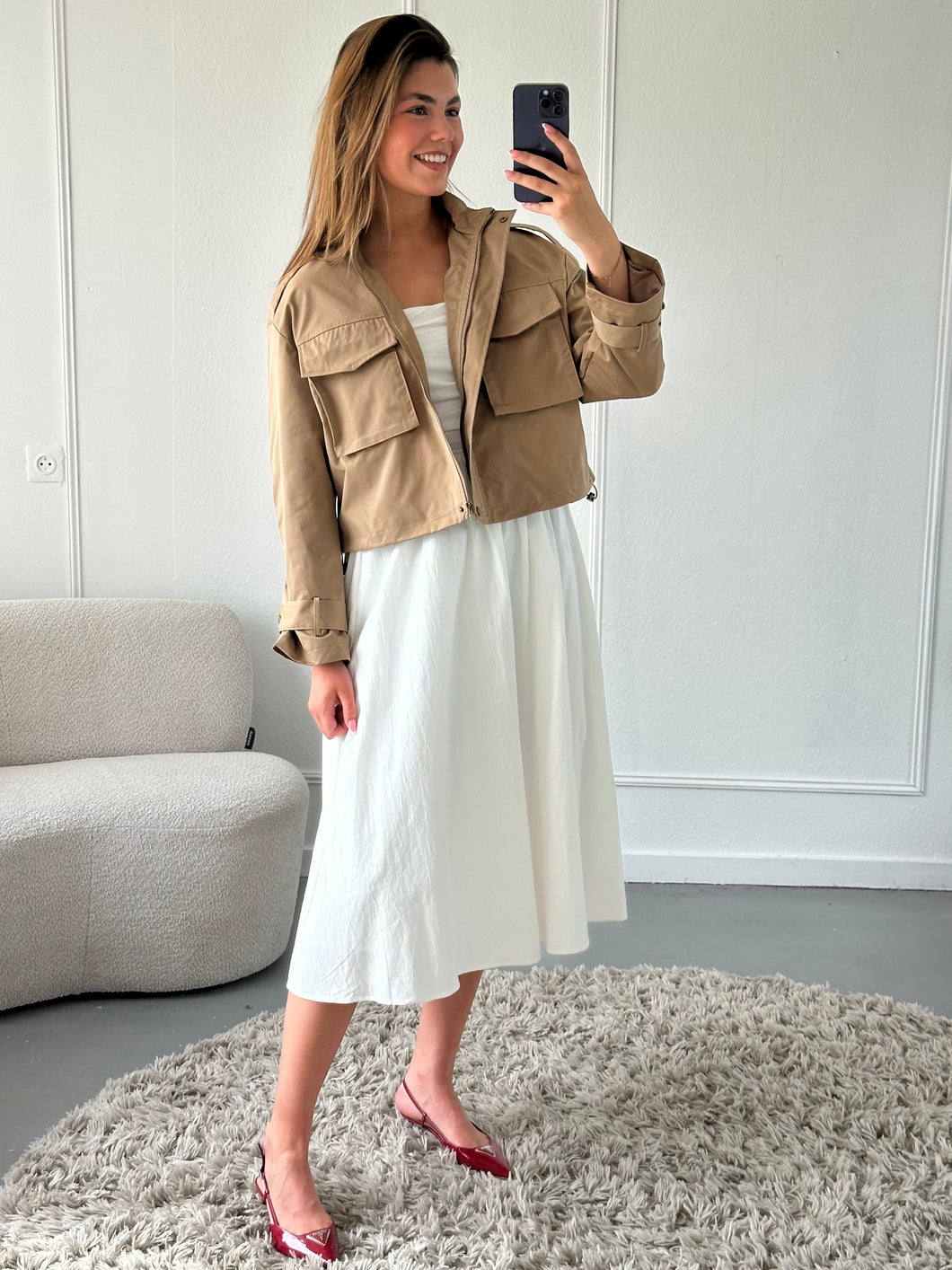 Witte Strapless Jurk