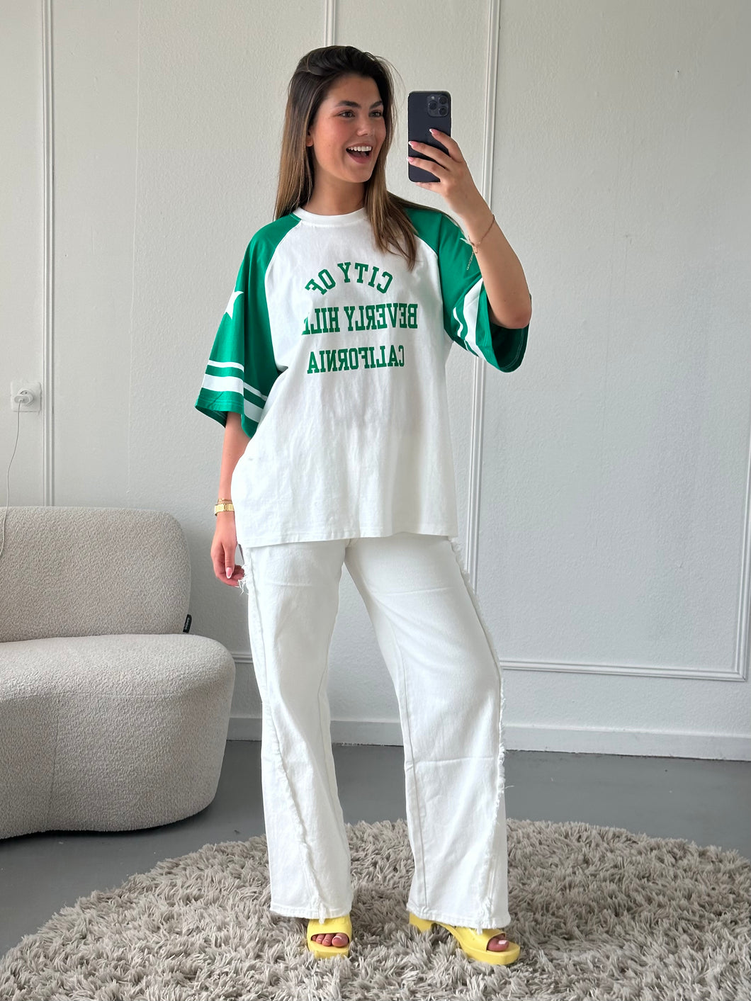 Witte Ruffle Jeans