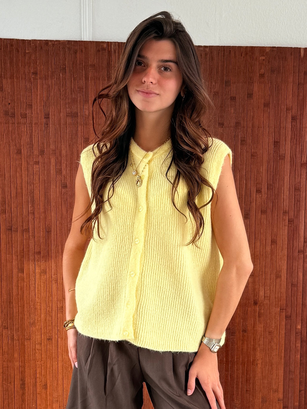 Maya gilet geel