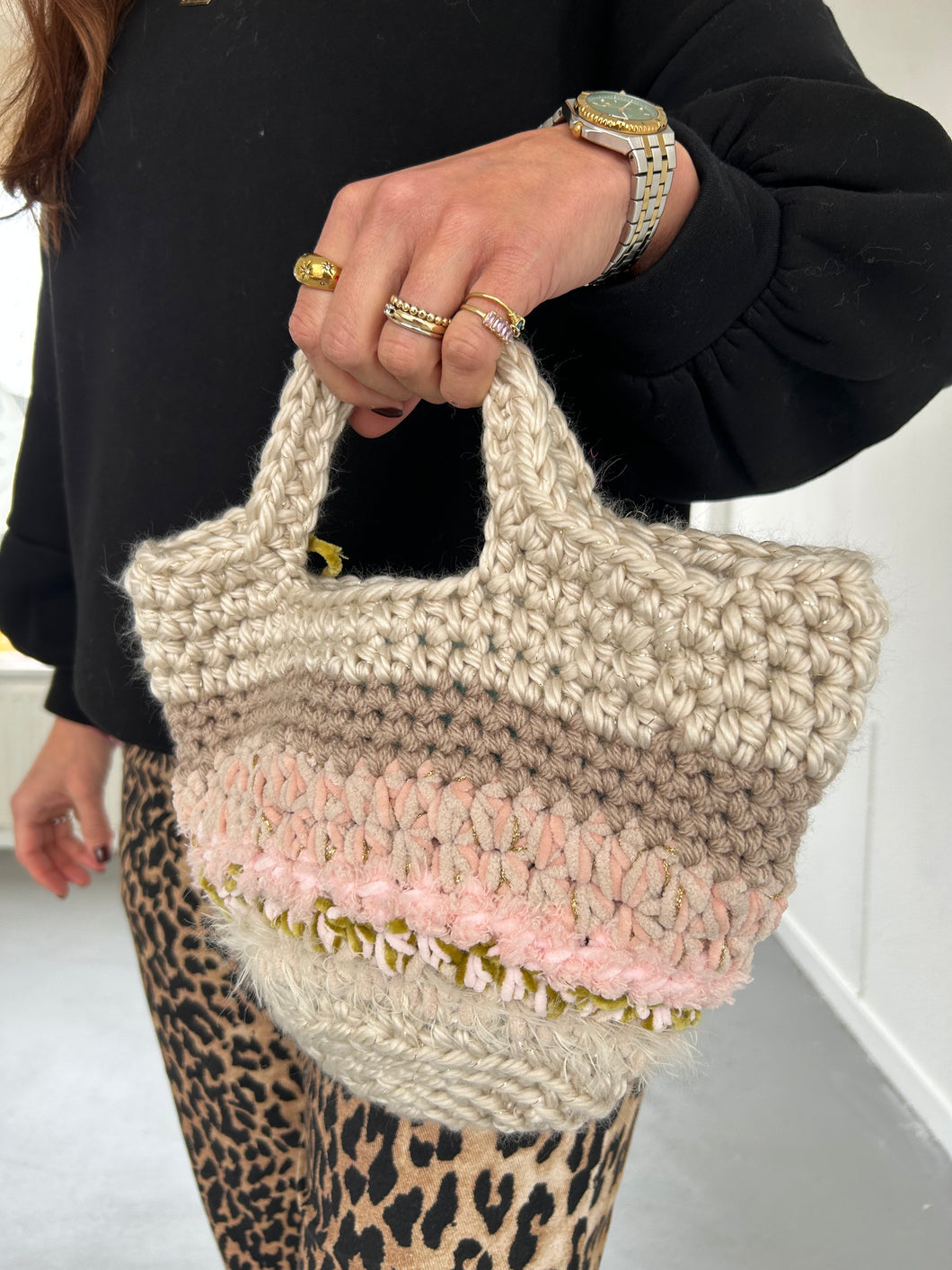 Handmade Crochet Bag Beige