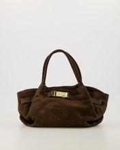Afbeelding in Gallery-weergave laden, Leonie Suede leren handtas - Donkerbruin
