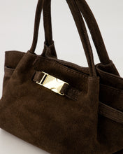Afbeelding in Gallery-weergave laden, Leonie Suede leren handtas - Donkerbruin
