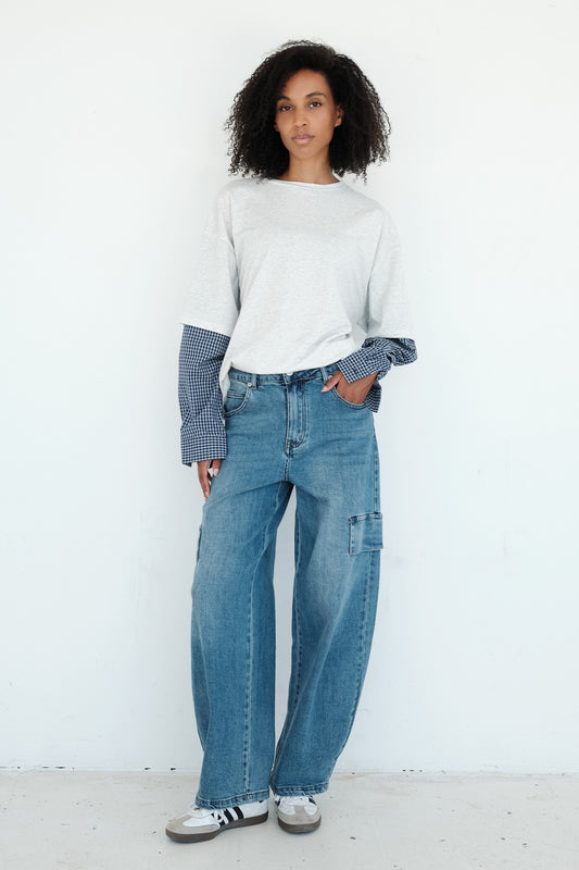 Marly Longsleeve layered grijs