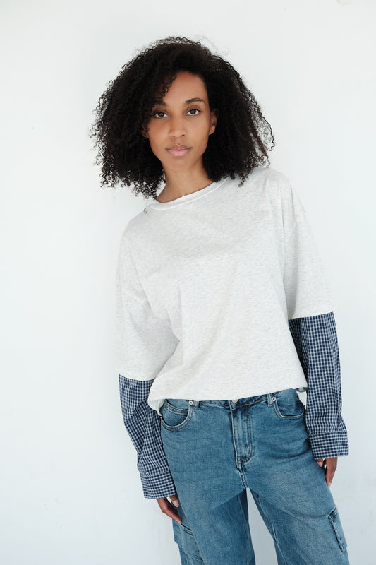 Marly Longsleeve layered grijs