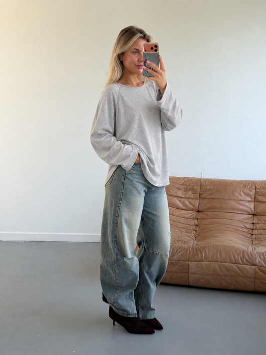 Lucie oversized T-Shirt Grijs gemêleerd