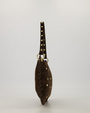 Afbeelding in Gallery-weergave laden, Casey - Suede - Schoudertas met studs - Donkerbruin
