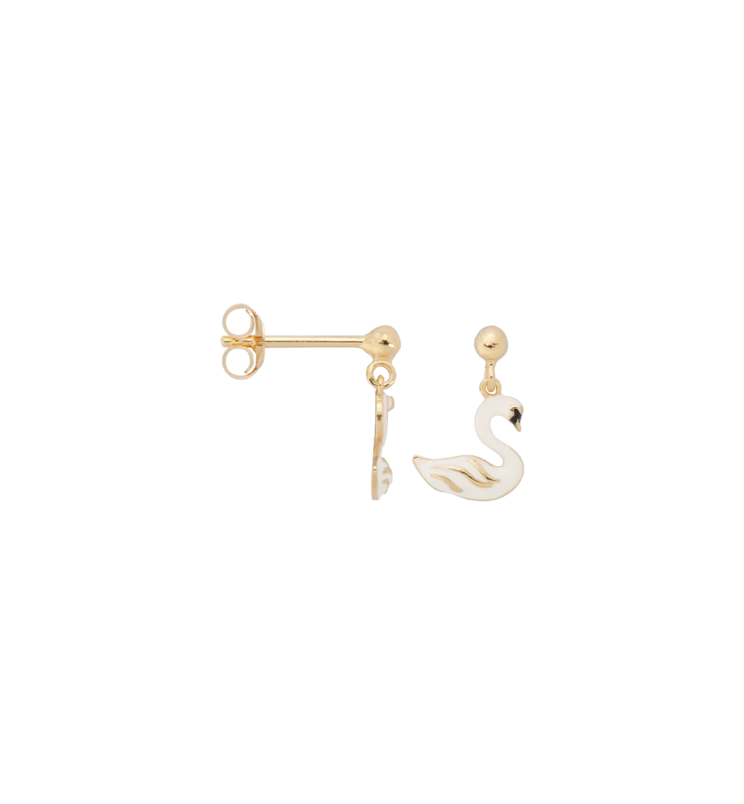 Anna Nina Single Swan Lake Stud Earring Goud