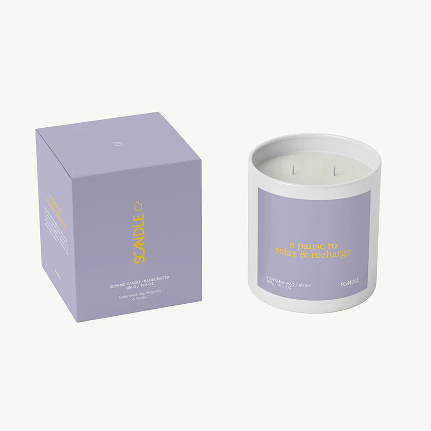 'A Pause to Relax & Recharge' Handcrafted Scented Candle