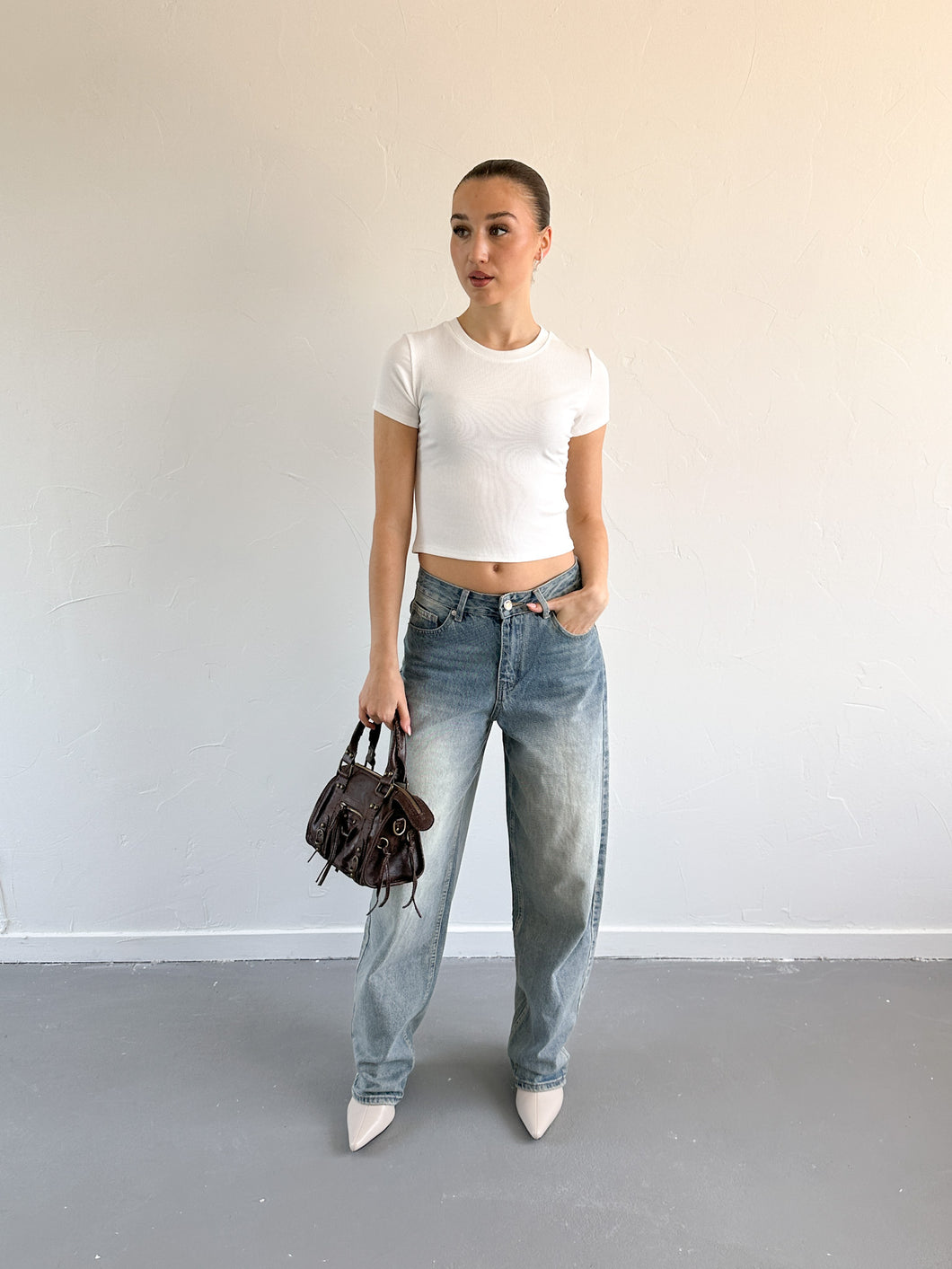 Tess Balloon fit jeans blauw