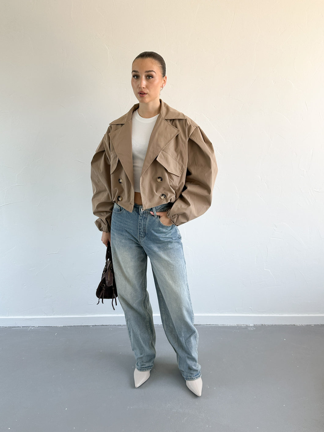 Lotte trenchcoat kort camel